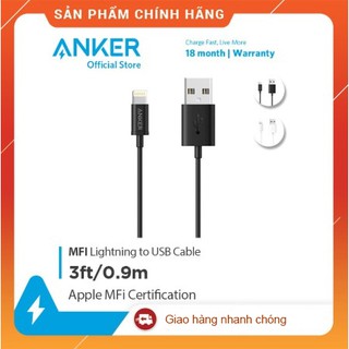 Cáp sạc ANKER MFI Lightning dài 0.9m dành cho iPhone - A7101
