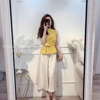 Áo sát nách kèm quần lụa tơ xuông