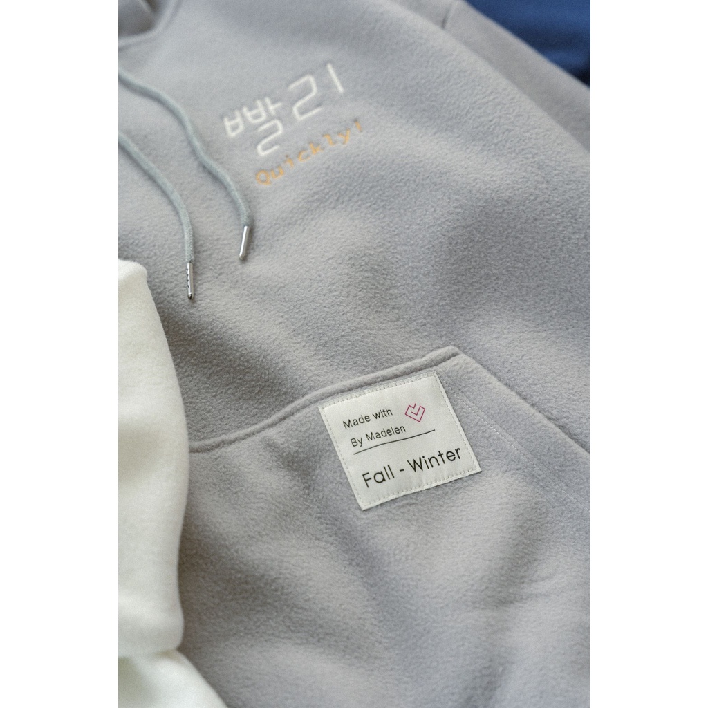 Áo hoodie thêu MADELEN nỉ bông dáng freesize nhiều màu