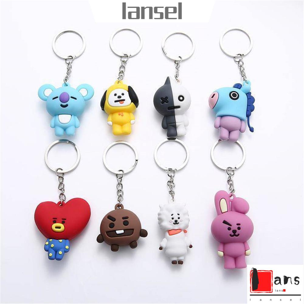 ❤LANSEL❤ Stylish Key Ring Cartoon K-Pop Keychain Portable 3D Silicon Korean Multi-function Bangtan Boys