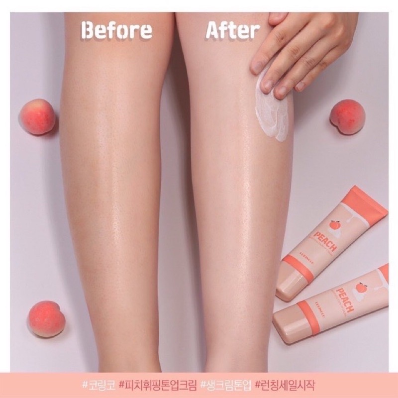 Kem đào dưỡng trắng nâng tông da Coringco Peach Whipping Tone Up Cream