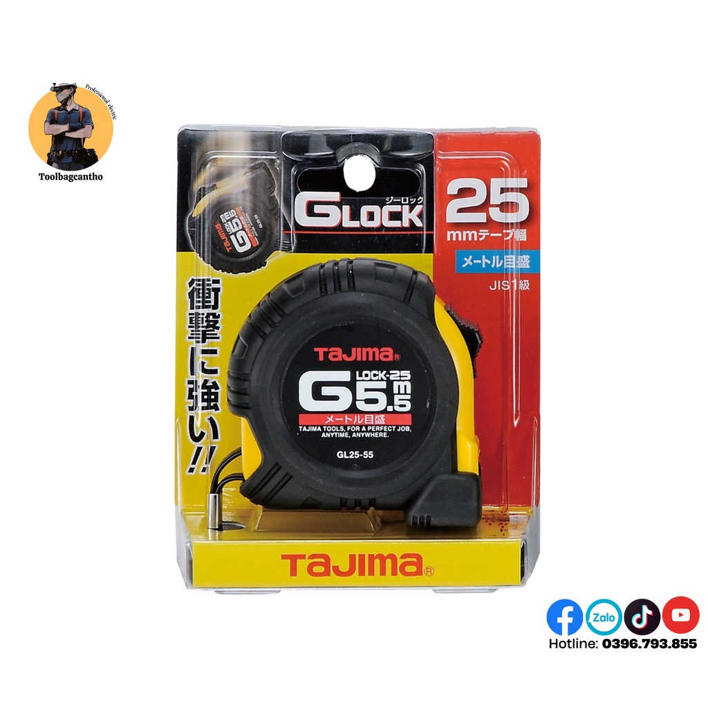 Thước kéo Tajima G5 màu đen ( tặng kèm dụng cụ đeo thước)