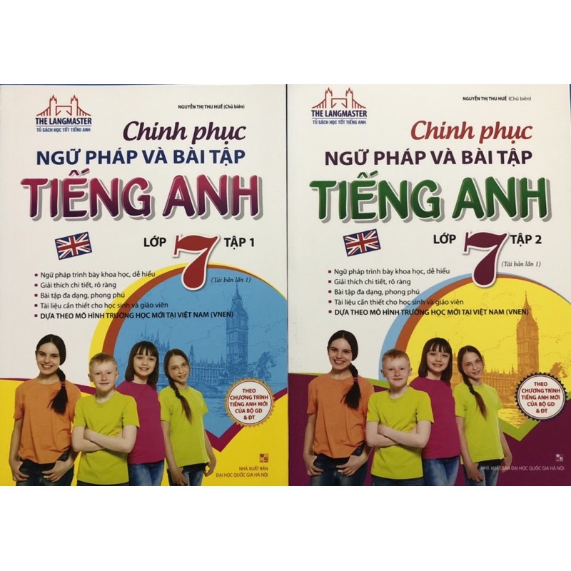 Sách - Chinh phục ngữ pháp và bài tập Tiếng Anh lớp 7 (Combo 2 tập)