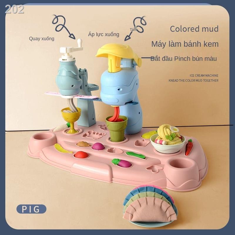 【bán chạy】Máy làm bánh mì cho trẻ em kem đồ chơi không độc hại Bộ công cụ khuôn đất nặn bằng sét nhẹ cô gái