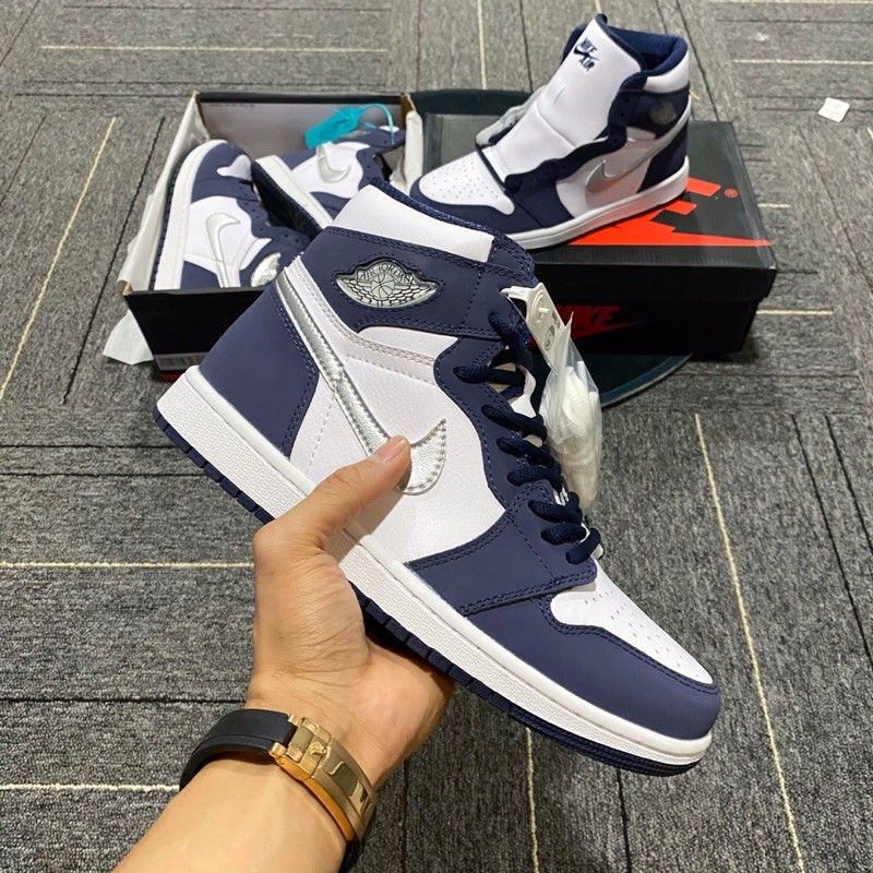 Giày jordan 1 COJP midnight navy(xanh) GIẢM GIÁ 20 % !!! .