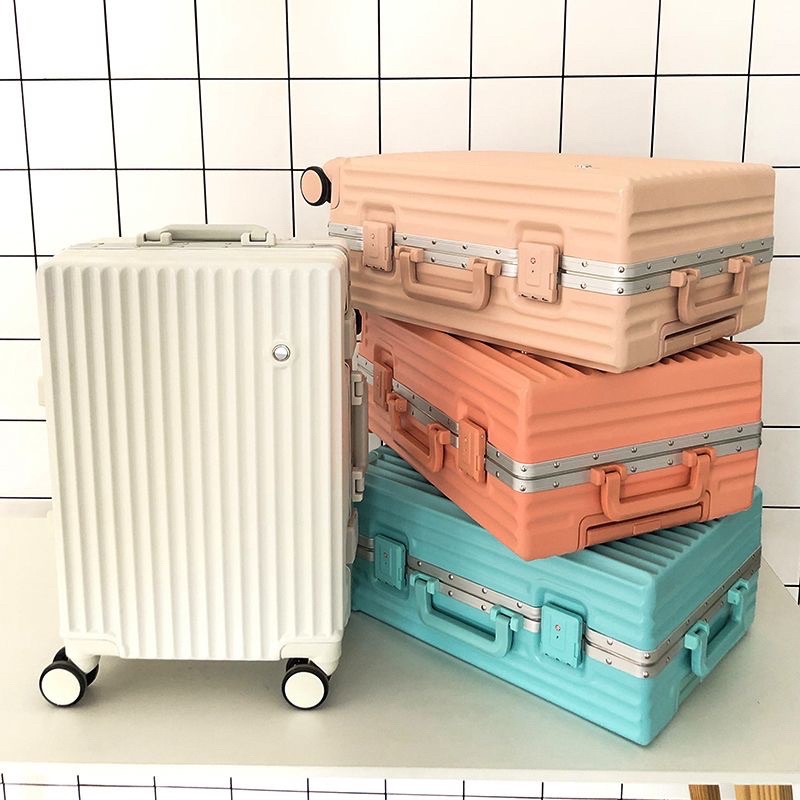 Vali kéo khung nhôm khóa sập PASTEL899 size 20/24 inch, nhựa ABS/PC cao cấp, 4 góc kim loại chống va đập