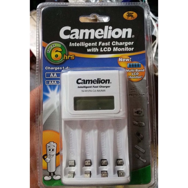 Combo Bộ Sạc AA AAA Camelion BC-1012 Có Màn Hình Kèm 4 Pin Sạc AA 2700 mAh Thế Hệ Mới