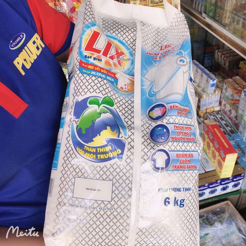 Xà Bông Giặt Lix 5.5Kg Huơng Nước Hoa Tặng Kèm Nước Rửa Chén Lix