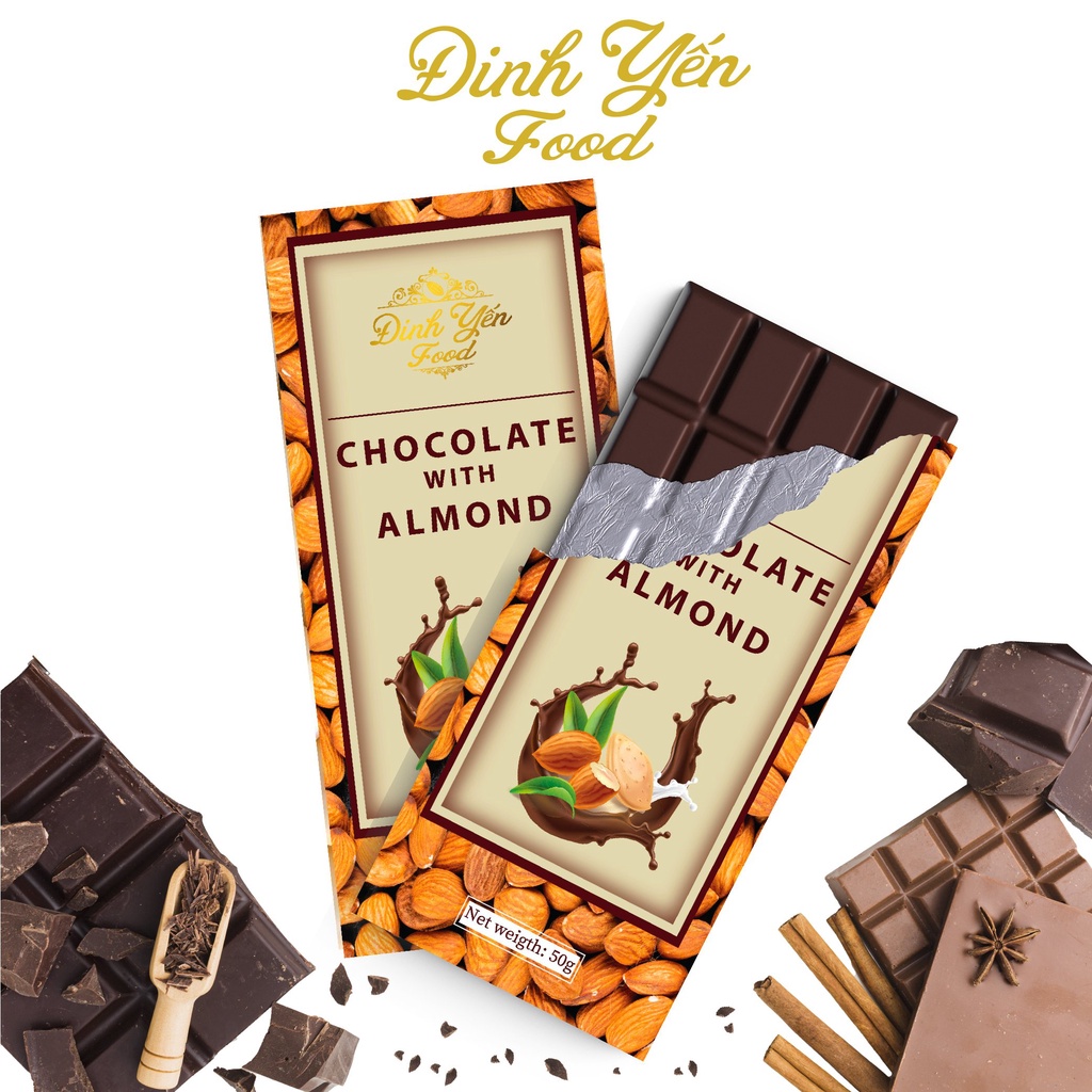 Socola Mix hạnh nhân DinhYen 50g đồ ăn vặt siêu ngon giá rẻ