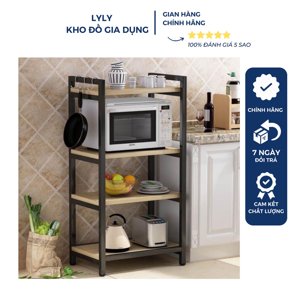 KỆ ĐỂ LÒ VI SÓNG BẰNG THÉP VÀ GỖ MẪU MỚI
