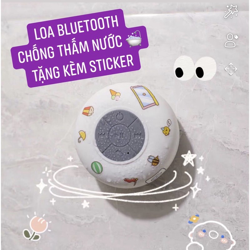 [ Sẵn ] Loa Bluetooth Không Dây❤️Chống Thấm Nước❤Tiện Dụng Cho Nhà Tắm  Kèm Bộ Sticker Dễ Thương