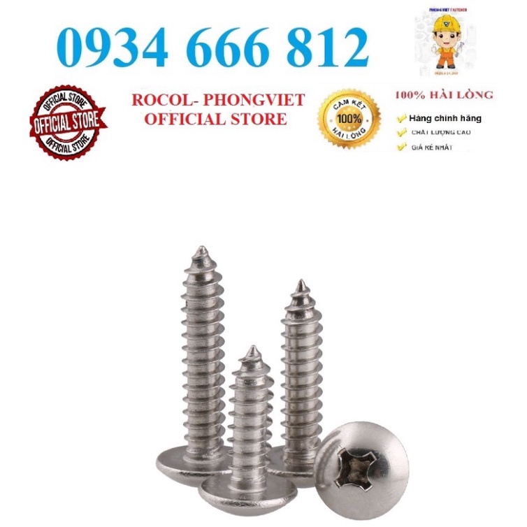 Vít gỗ đầu dù M5 inox201 M5x16, M5x20, M5x30