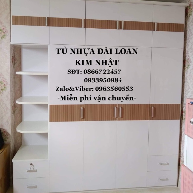 Tủ nhựa Đài Loan 2 tầng dán chỉ freeship tphcm