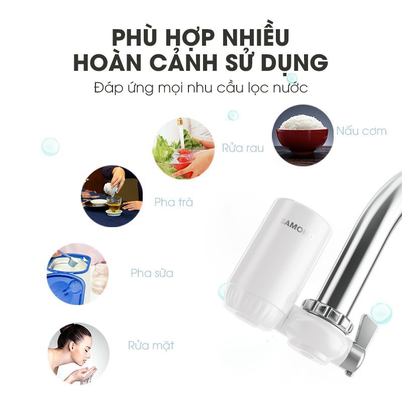 (BH 1 Năm)Bộ lọc nước tại vòi 5 lớp lọc, ABS cao cấp hạt nguyên tử gốm và than hoạt tính đảm bảo sức khỏe, dễ dàng lắp