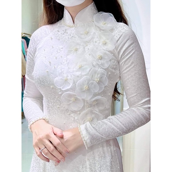 Hoa voan nhuỵ ngọc trang trí áo váy đầm