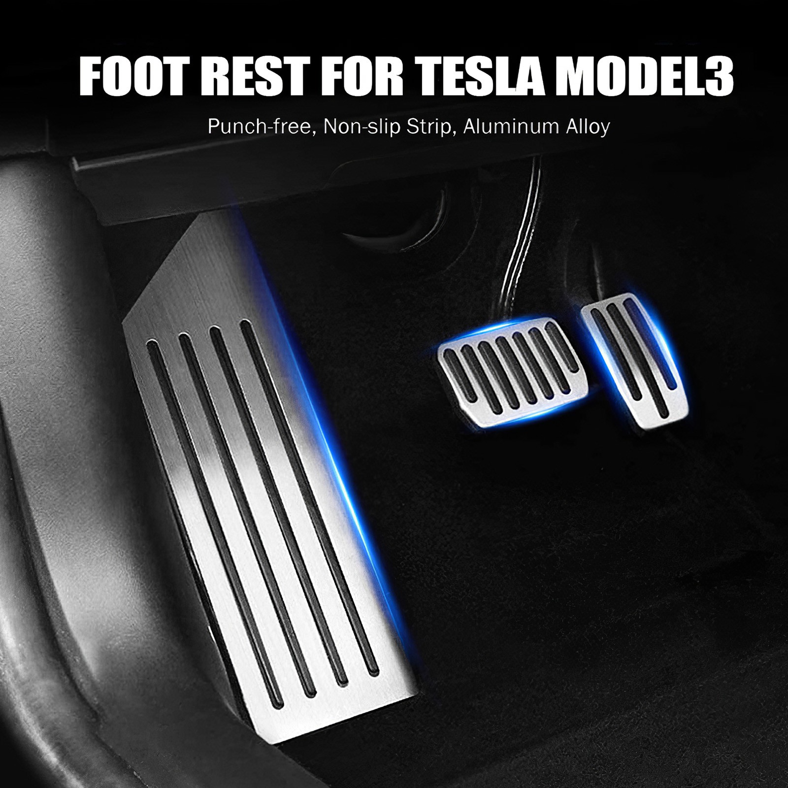 IN STOCK Suitable For Tesla Accelerator Pedal Brake Pedal Rest Pedal Stainless Steel Plate Non-Slip Side Pedal