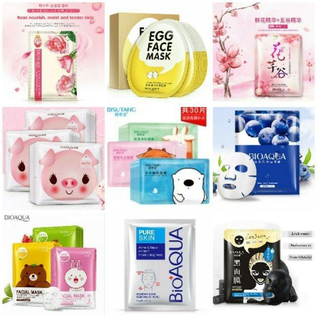 COMBO 20 Mặt Na Giấy Dưỡng Da Nhiều Loại Bioaqua, Images - Mask Nội Địa Trung CAO CẤP