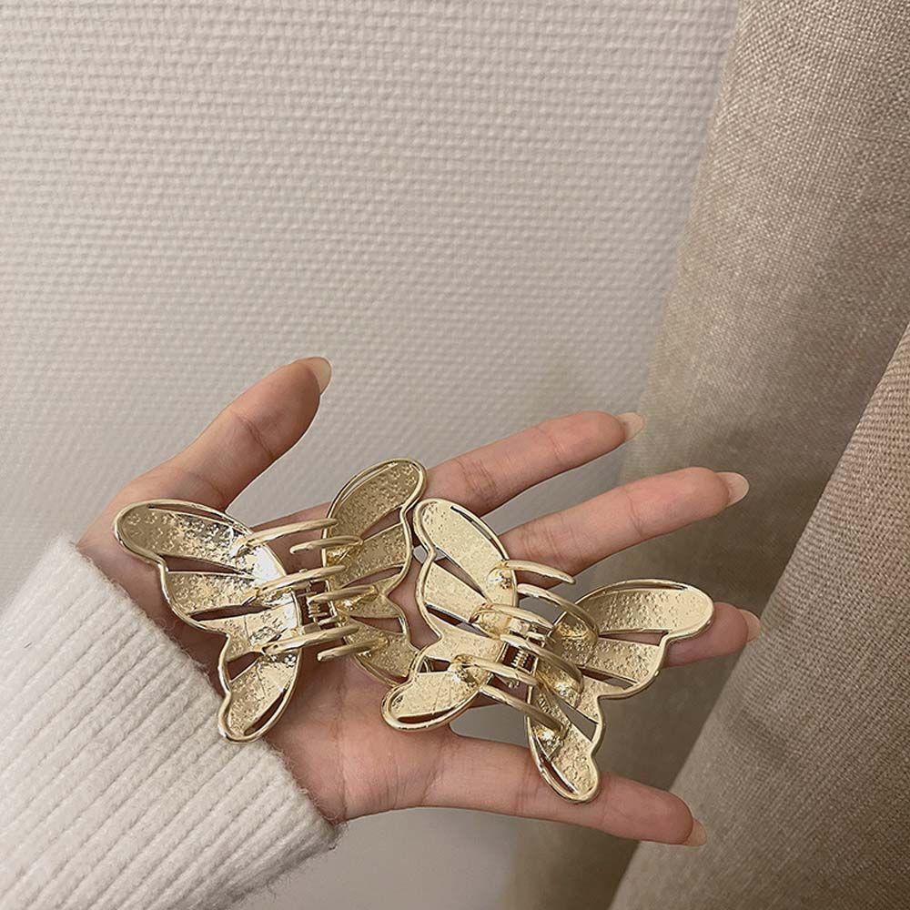 IVORY Kẹp Tóc Hình Bướm Bằng Kim Loại Đính Đá Phong Cách Hàn Quốc Cho Nữ Giá Đỡ