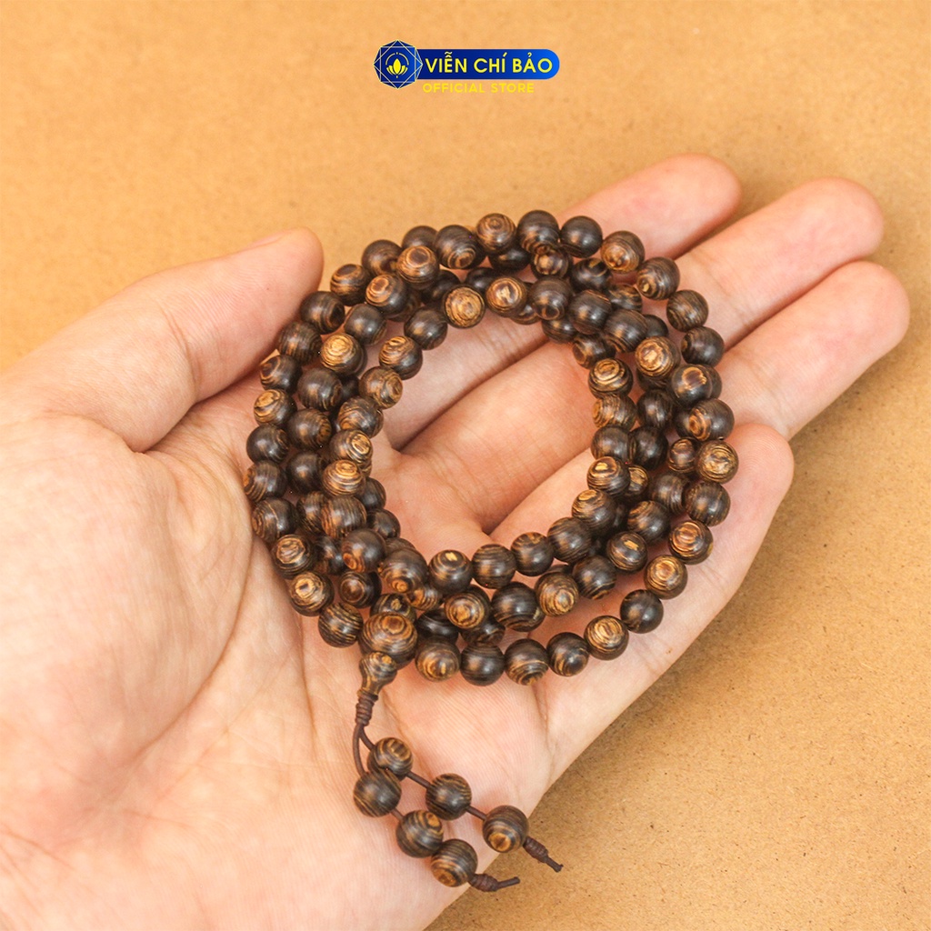 Vòng tay trầm hương sánh chìm Chuỗi 108 hạt 6mm thời trang phụ kiện trang sức Viễn Chí Bảo V000764-6