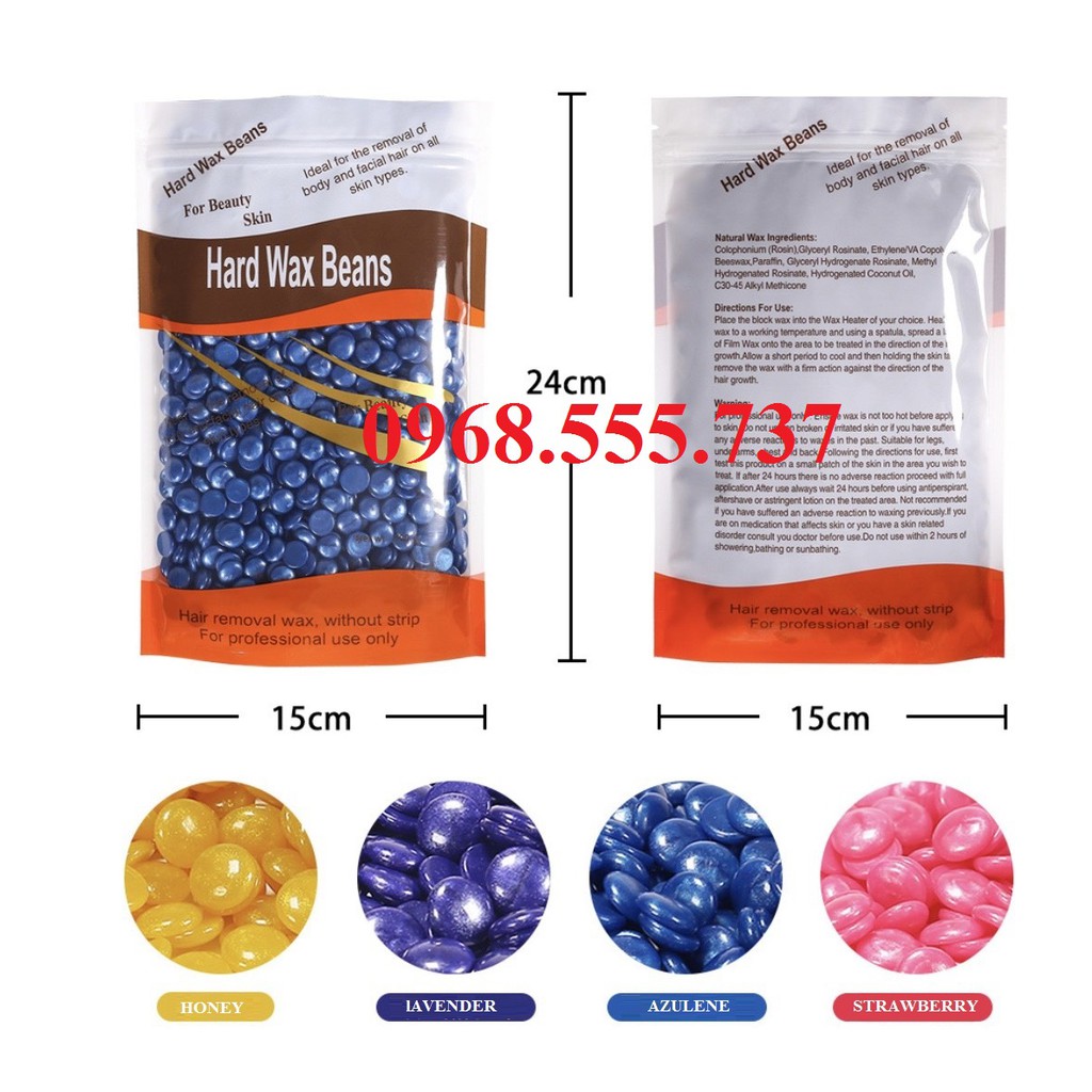 Nồi nấu sáp 200 wax và 300g sáp viên nóng Hard wax beans Bluezoo | BigBuy360 - bigbuy360.vn