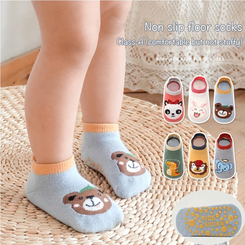 Đôi Vớ Giữ Ấm Chống Trượt Thêu Hình Động Vật Dễ Thương Cho Bé