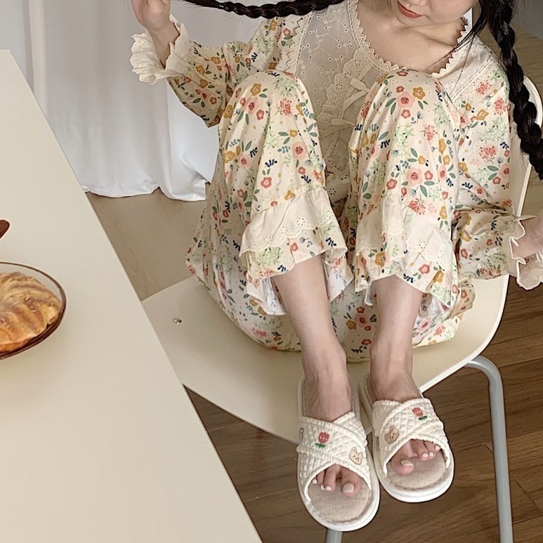 Dép cotton Lanh Thấm Hút Mồ Hôi Thoải Mái Bốn Mùa