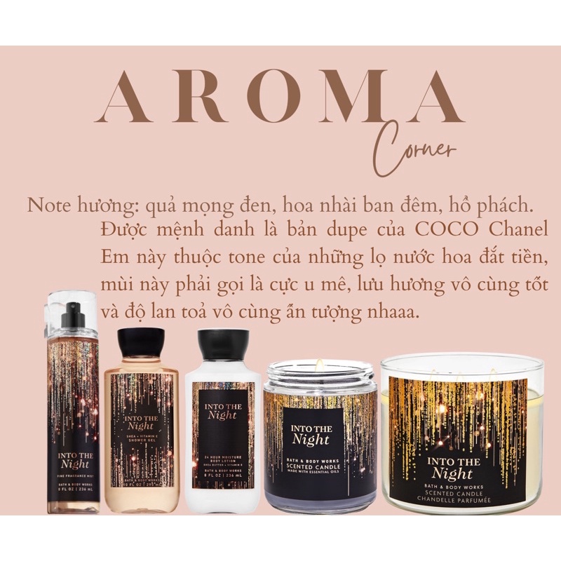 Dưỡng thể, Sữa tắm Bath&BodyWorks Into the night