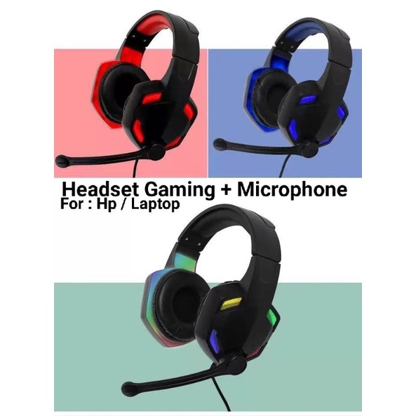 Tai Nghe Trùm Đầu Chơi Game + Mic Led H7 Rgb Cho Hp / Laptop / Máy Tính