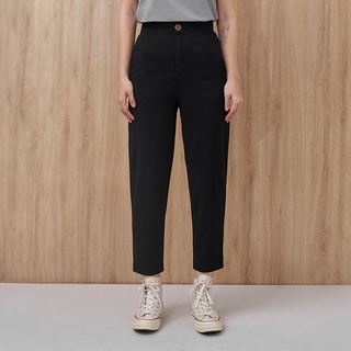 Andabove - Quần tây nữ lưng thun - Cropped Pants - Màu Đen