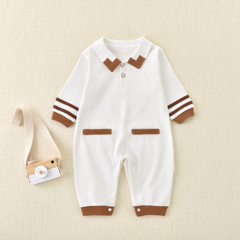 Áo liền quần tay dài bằng cotton thời trang xuân thu dành cho bé 0-1 tuổi