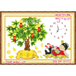 Tranh thêu Đồng hồ a1112