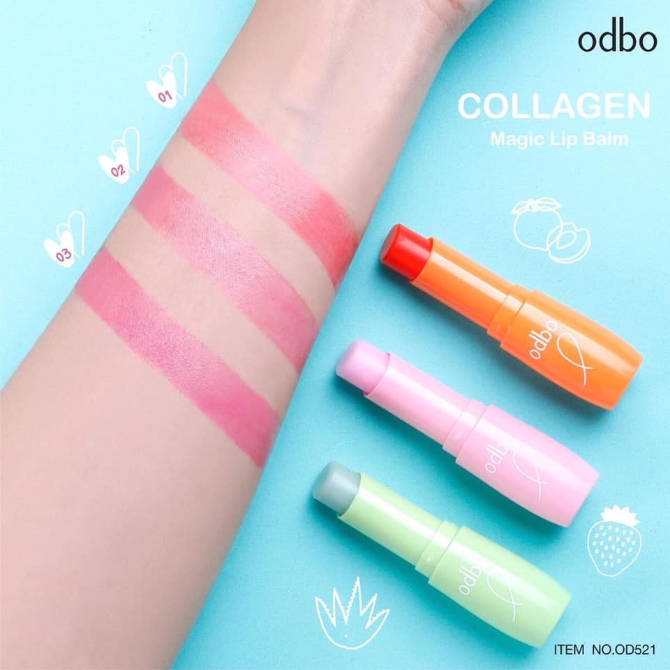 Son Dưỡng Môi ODBO OD521 Collagen Magic Lip Balm