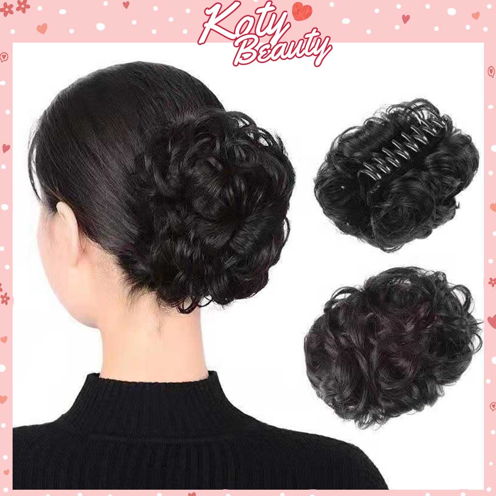 Tóc Giả Búi Kẹp Ngoặm Xoăn Koty Beauty Búi Rối Trung Niên Cao Cấp Dễ Sử Dụng Tg305