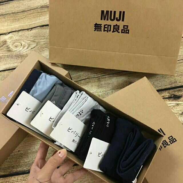 [ 01 hộp 05 cái ] quần lót nam Muji Nhật Bản - quần đùi boxing nam thun cotton