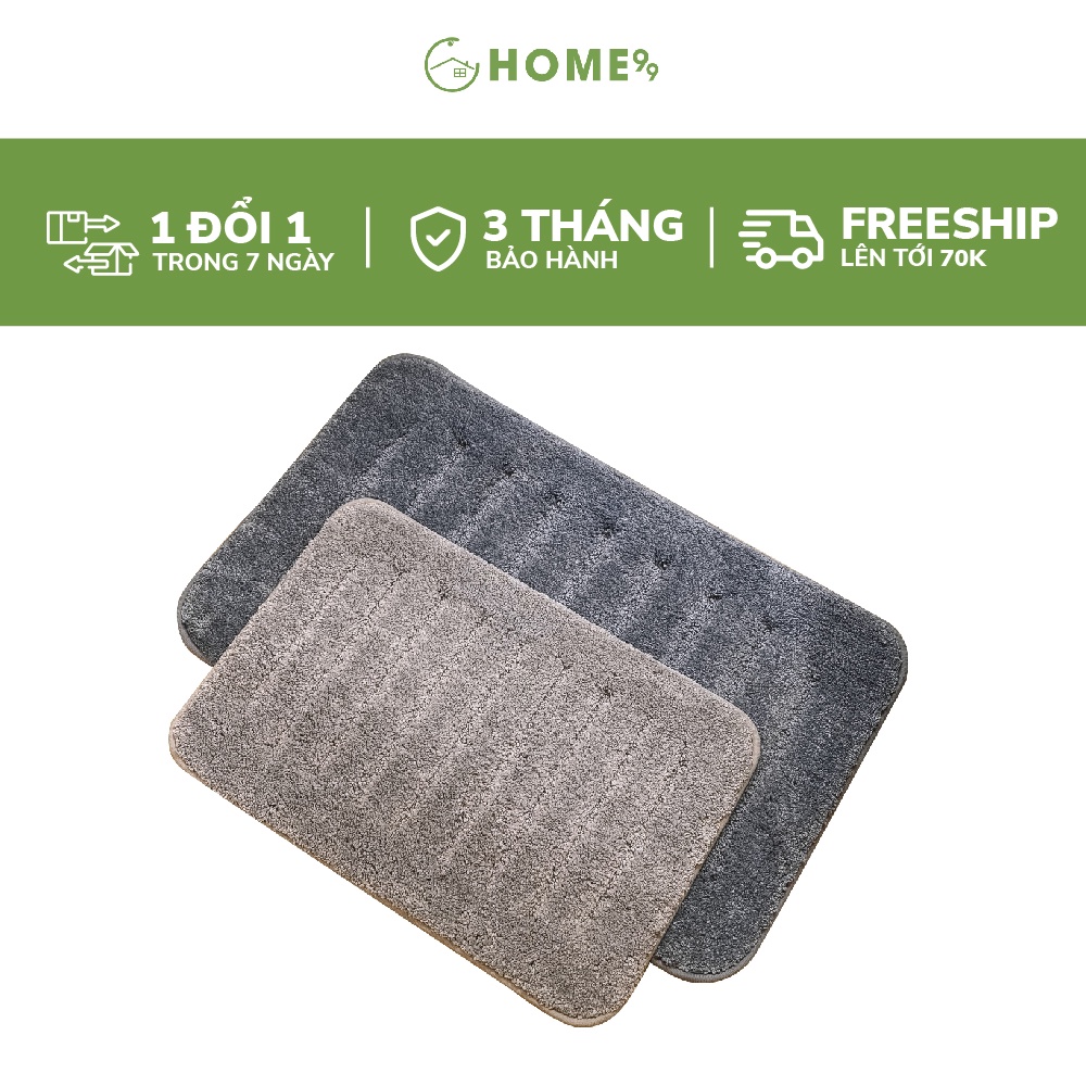 Thảm lau chùi chân chống trượt HOME99 hoạ tiết kẻ dọc, sợi len lông cao cấp mềm mại thấm nước TC01