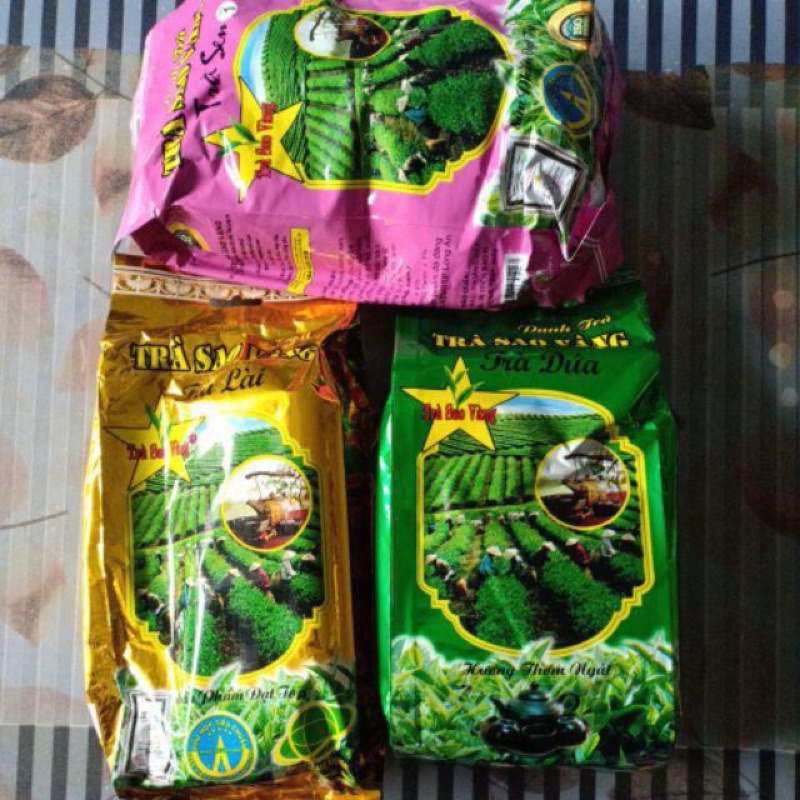 Trà pha trà đá hương ( Lài , Lá dứa, sen) hiệu SAO VÀNG, gói 350gr