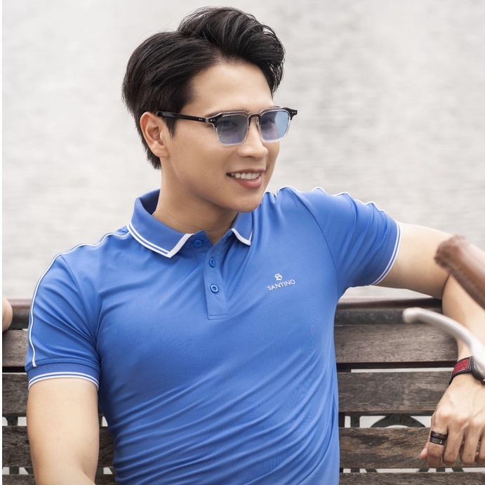 Áo Polo nam ngắn tay có cổ SANTINO chất liệu thể thao co giãn 4 chiều, dáng ôm nhẹ phù hợp mọi độ tuổi TSP365B858 | BigBuy360 - bigbuy360.vn
