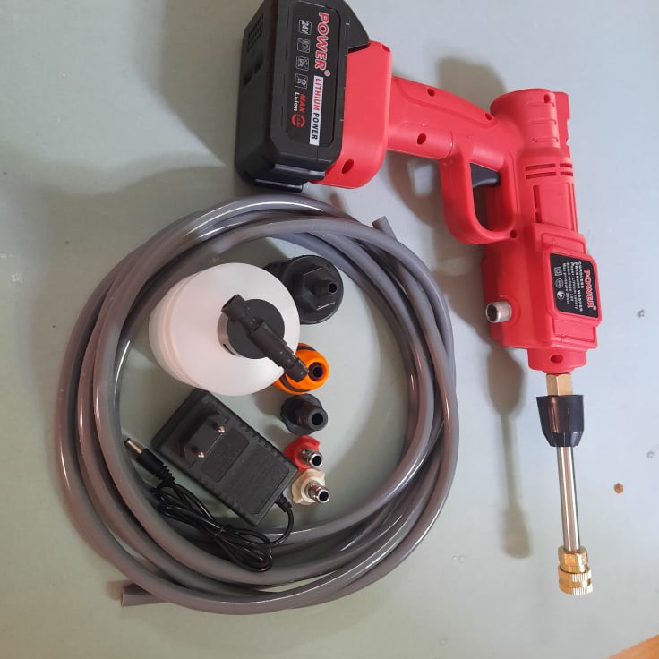 Máy rửa xe, vệ sinh, tưới hoa cầm tay dùng pin 24V–Áp lực mạnh, pin sạc bền bỉ - dễ sử dụng - Công suất 280W 1634SP