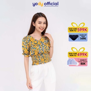 Áo sơ mi Nữ YODY chun thân cúc bọc thanh lịch ôm body SCN3532