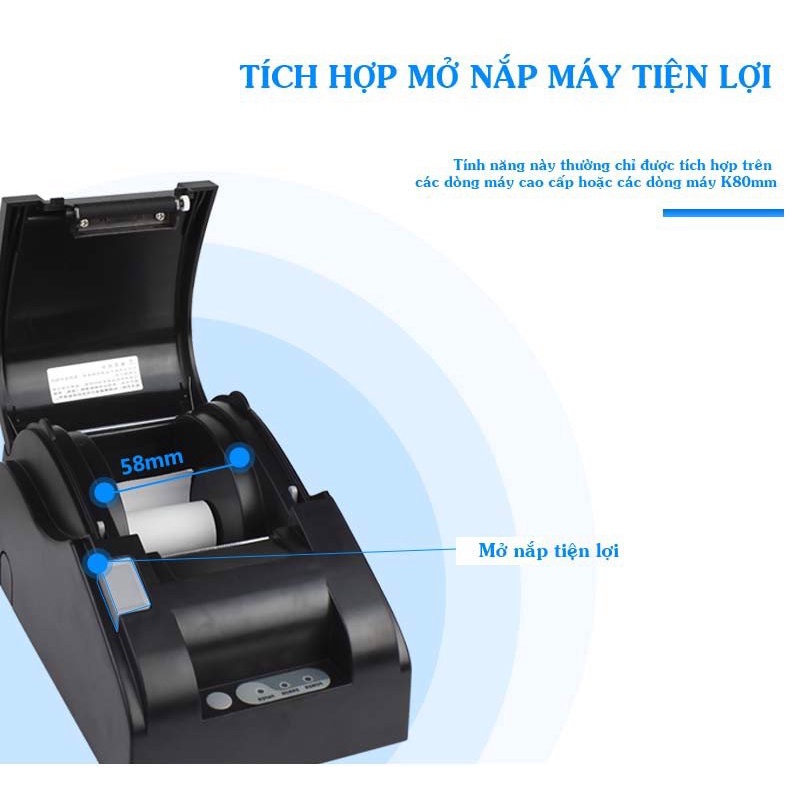 [ Nhập mã THIE9 GIẢM 8% ] Máy in hoá đơn K58 XP58IIH GP5890XIII, in bill tính tiền POS từ các phần mềm bán hàng khổ K58