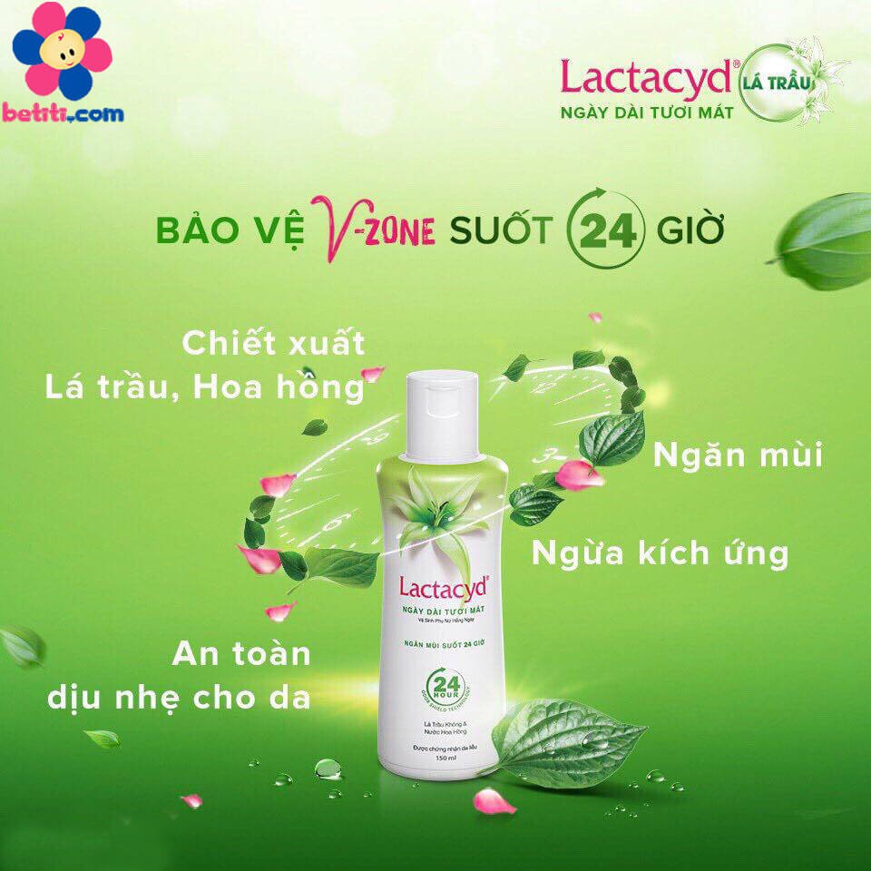 dung dich vệ sinh phụ nữ lactacyd ngày dài tươi mát 150ml