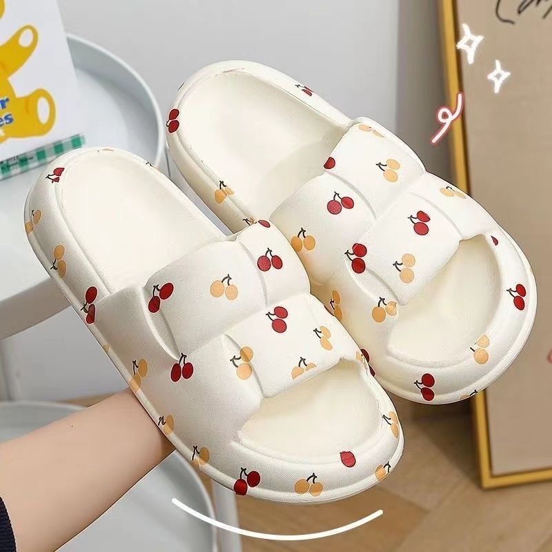 Dép Bánh Mì Quai Ngang Nữ Hình Quả Cherry, Dép Lê Thời Trang Đi Trong Nhà