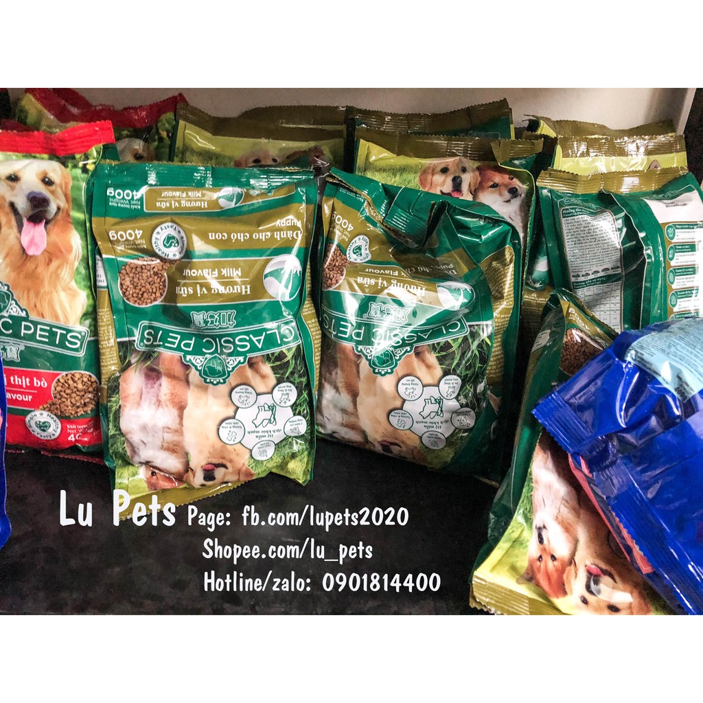 Thức Ăn Hạt Khô Cho Chó Con  Classic Puppy Vị Sữa 400G | Thức ăn cho Chó con Classic Puppy