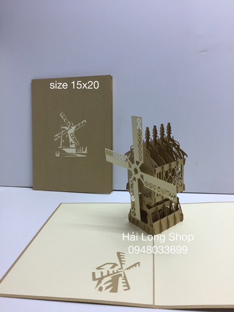 Cối Say Gió 3 - The Windmill - Thiệp 3D ( 3 màu ) | BigBuy360 - bigbuy360.vn