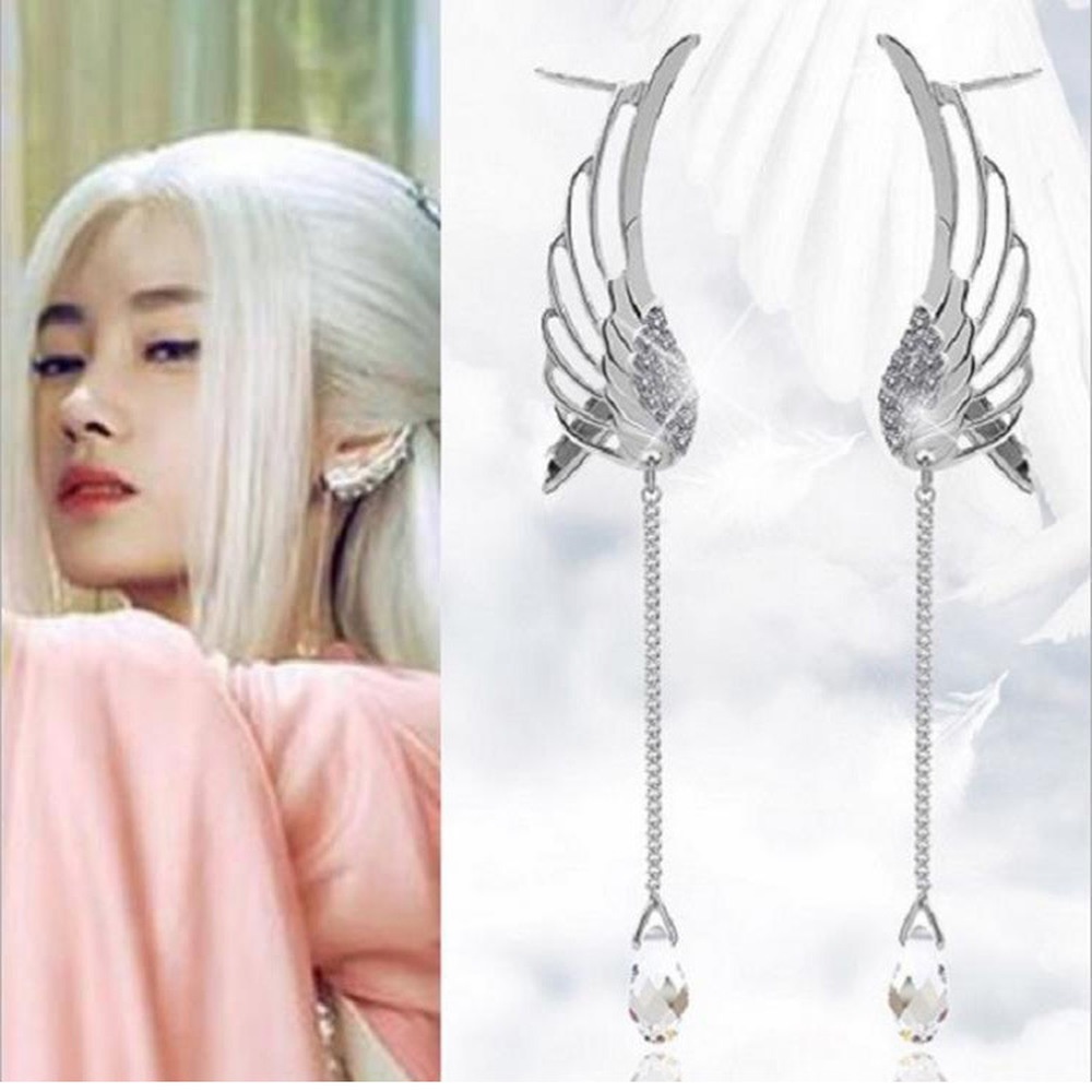 Bông Tai Hình Đôi Cánh Thiên Thần Đính Đá Thời Trang