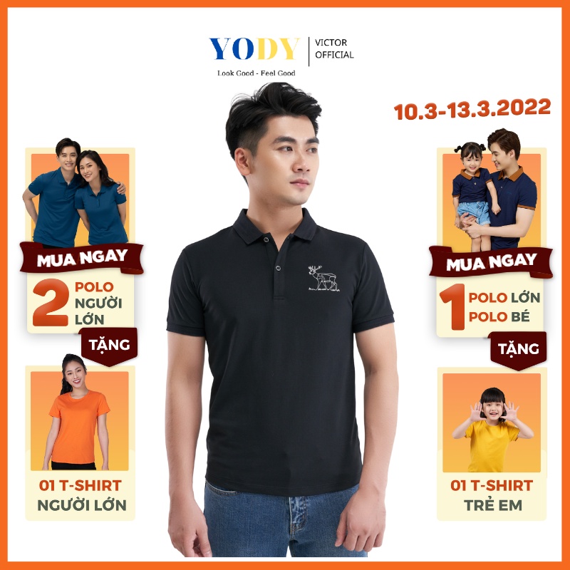 Áo Polo Nam YODY Airmax In Ngực, Áo Thun Cộc Tay Có Cổ Chính Hãng Co Giãn Lịch Lãm APM4025