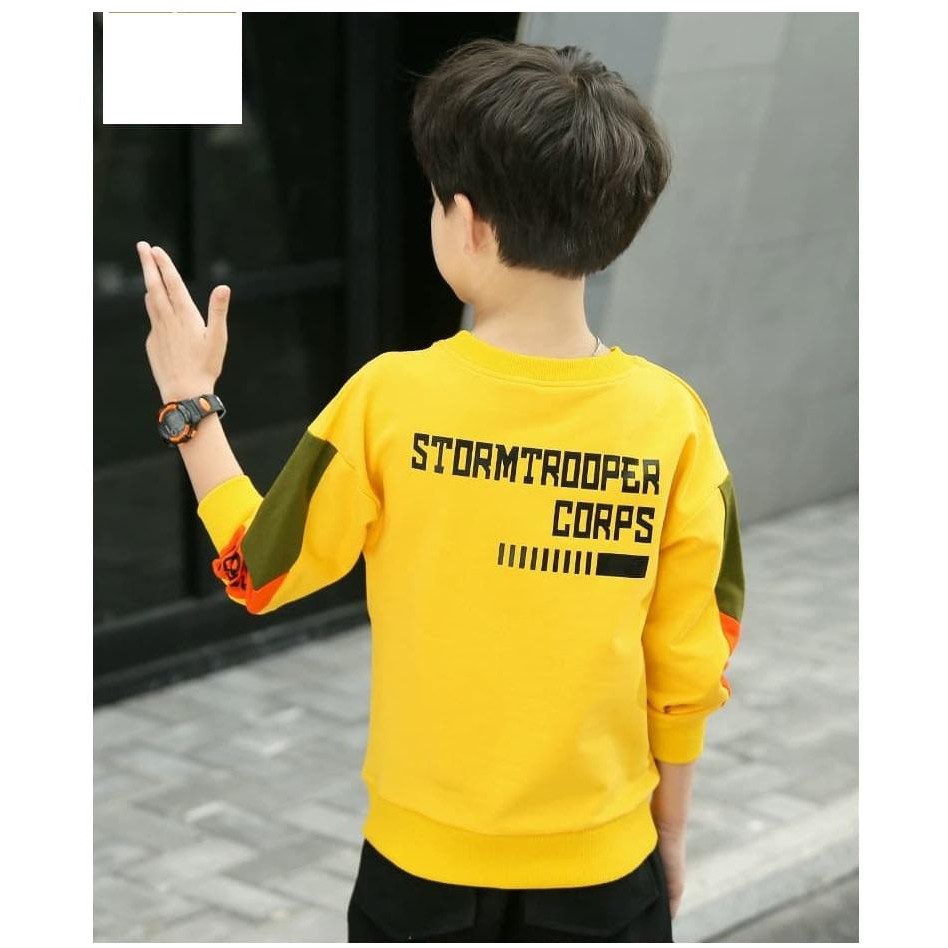 Set bộ quần áo bé trai 6-10 tuổi in chữ STORM. Thiết kế đẹp, màu sắc tươi sáng
