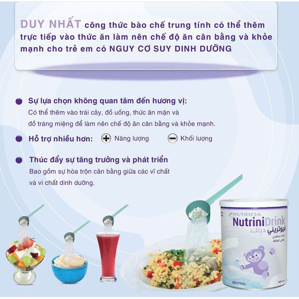 Sữa bột NutriniDrink nhập khẩu nguyên lon từ Đức 400g.date 9/2022