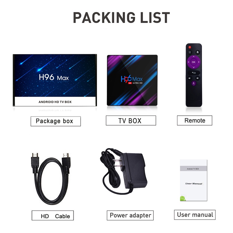 Android tv box Ram 4G Rom 32G android 10.0 bluetooth 4.0 wifi 5G hỗ trợ video 4k bảo hành 12 tháng H96MAX tivi box