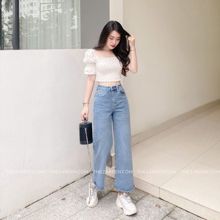 QUẦN JEANS ỐNG CULOTTES LỬNG ZAREEN JEA84 XANH NHẠT